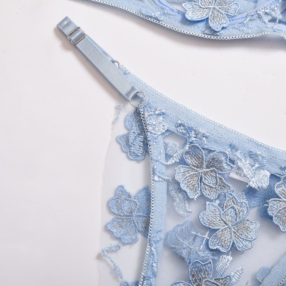 Conjunto de Lencería Sexy de 2 Piezas, con Encaje Floral, Lencería Sexy Mujer