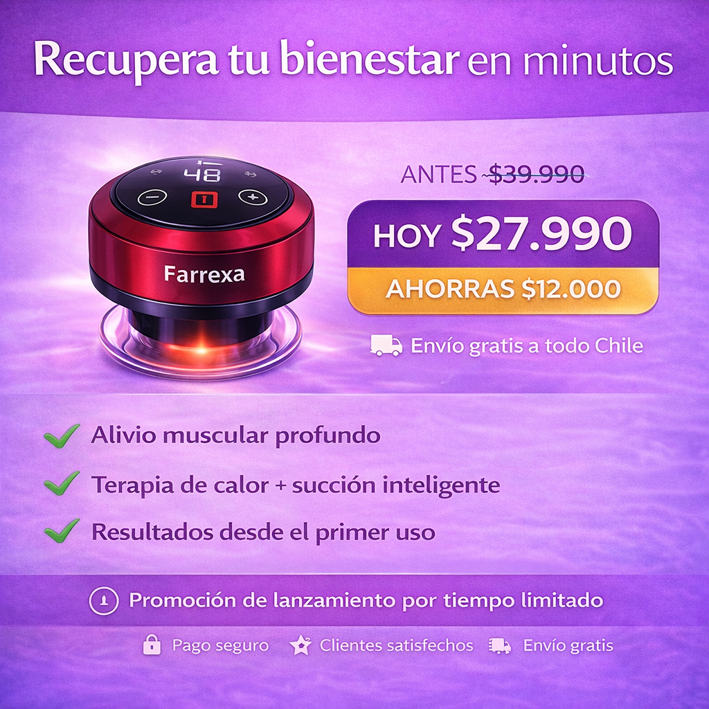 Oferta especial Farrexa ventosa eléctrica con terapia de calor y succión para aliviar dolor muscular.