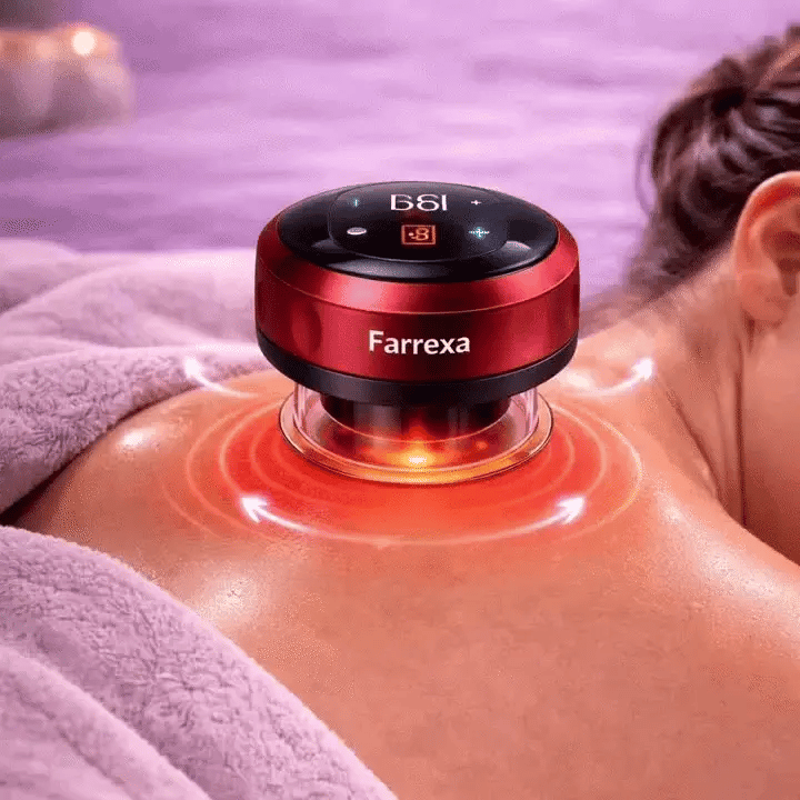 Dispositivo Farrexa terapia de ventosas con calor y succión para aliviar dolor muscular en casa Chile